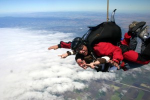 Skydiving in California, US