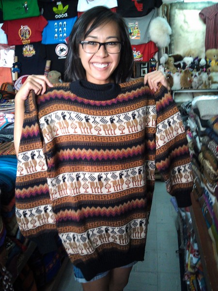 peruvian sweater shopping