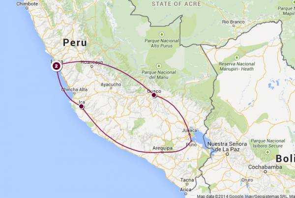 Peru-route-map